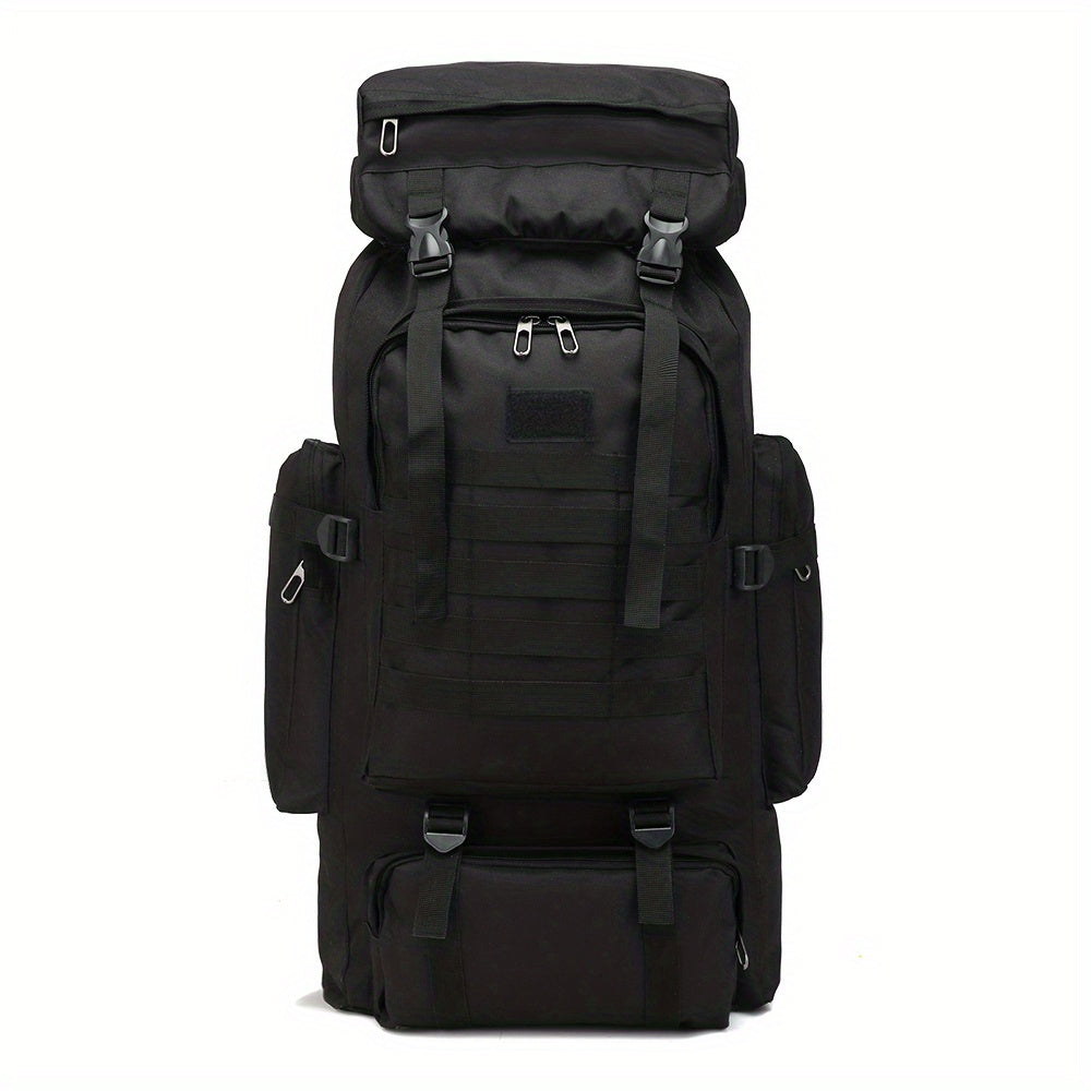 Hiking Backpack with Listed Flag Patch and Large-Capacity Rucksack Design, Seven Solid Color and Camouflage Options for Camping Gear and Outdoor Travel