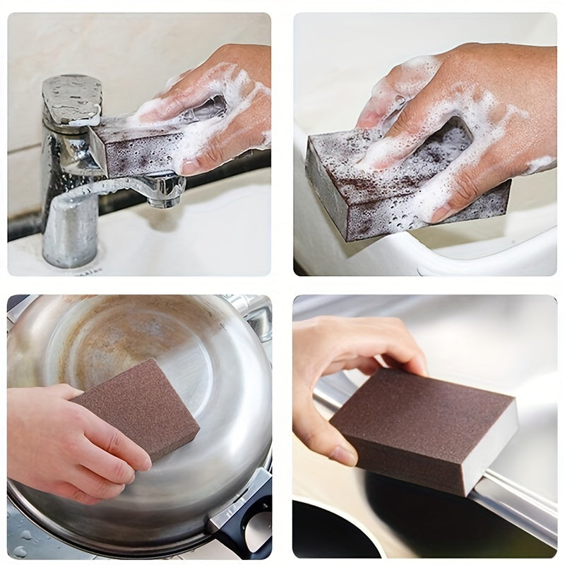 Emery Scouring Sponge Set of 5 for Manual Kitchen Scrubbing, Abrasive Cleaning Pads for Compatible Cookware Surfaces and Targeted Stain, Rust or Scale Cleanup