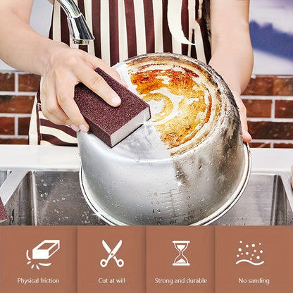 Emery Scouring Sponge Set of 5 for Manual Kitchen Scrubbing, Abrasive Cleaning Pads for Compatible Cookware Surfaces and Targeted Stain, Rust or Scale Cleanup