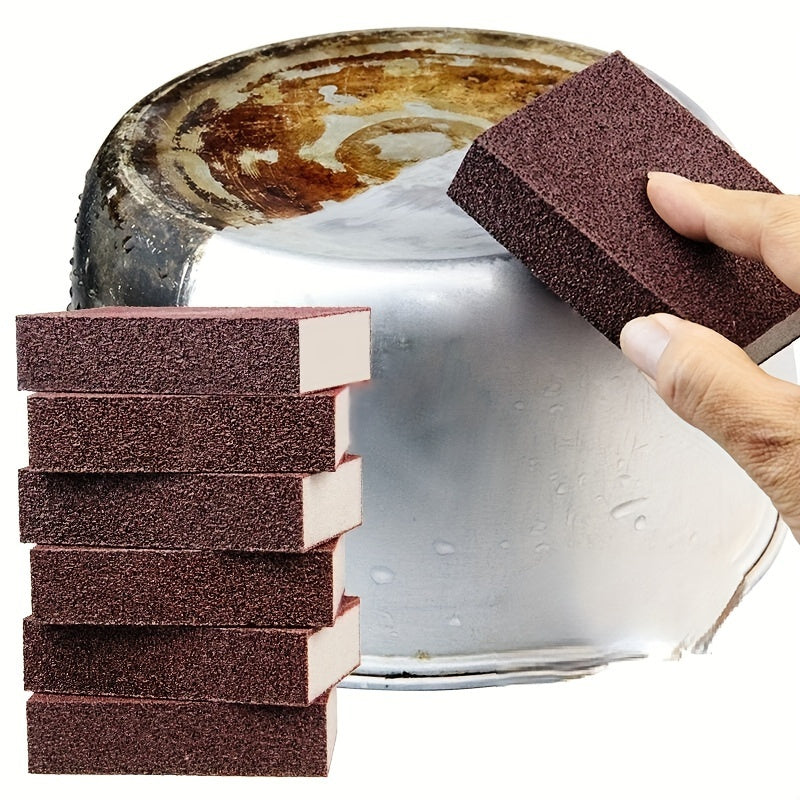 Emery Scouring Sponge Set of 5 for Manual Kitchen Scrubbing, Abrasive Cleaning Pads for Compatible Cookware Surfaces and Targeted Stain, Rust or Scale Cleanup