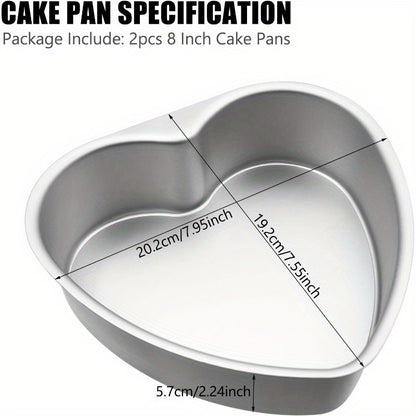 Heart Shaped Cake Pans in Aluminum with Nonstick Finish and Removable Bottom, 2 or 4-Piece Options for Valentine's Day, Weddings, Birthdays and Anniversaries