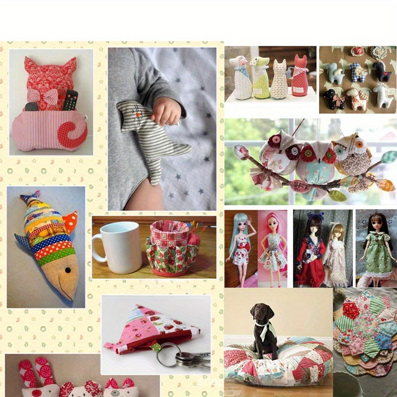 Floral Fabric Scraps 100-Piece Bundle, Multi-Style Patchwork Material in Square and Rectangle Size Options for DIY Sewing, Doll Clothes and Handmade Crafts