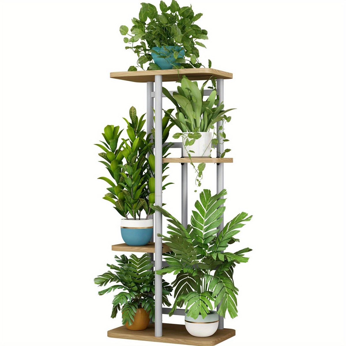 Indoor Plant Shelf for Multiple Plants, Decorative Plant Display Stand for Living Room Corners, Balcony Arrangements and Home Garden Pot Organization