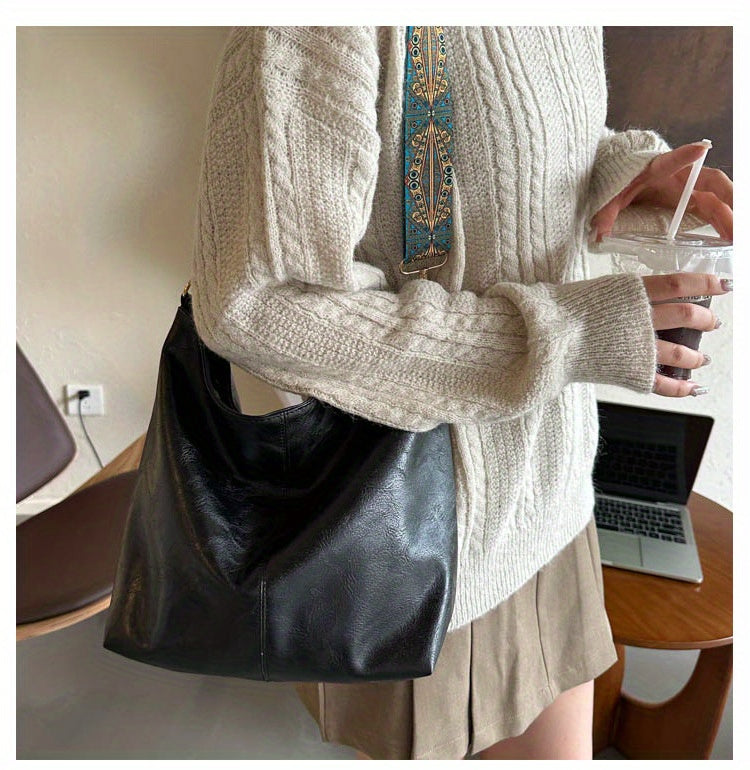 Bohemian Hobo Crossbody Bag for Women with Geometric Strap and Hamsa Hand/Evil Eye Pendant, Large-Capacity Retro Shoulder Handbag in 11 Colors