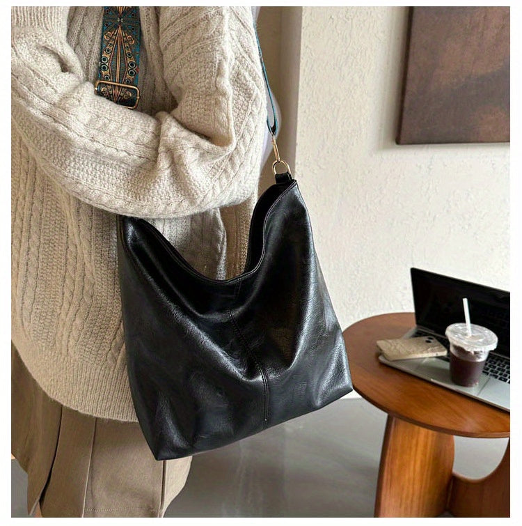 Bohemian Hobo Crossbody Bag for Women with Geometric Strap and Hamsa Hand/Evil Eye Pendant, Large-Capacity Retro Shoulder Handbag in 11 Colors
