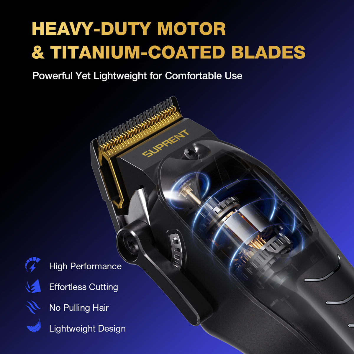 Cordless Grooming Tools by SUPRENT for Men, T-Blade Beard Trimmer or Hair Clippers with Listed LED Display and Rechargeable Power for Home Styling