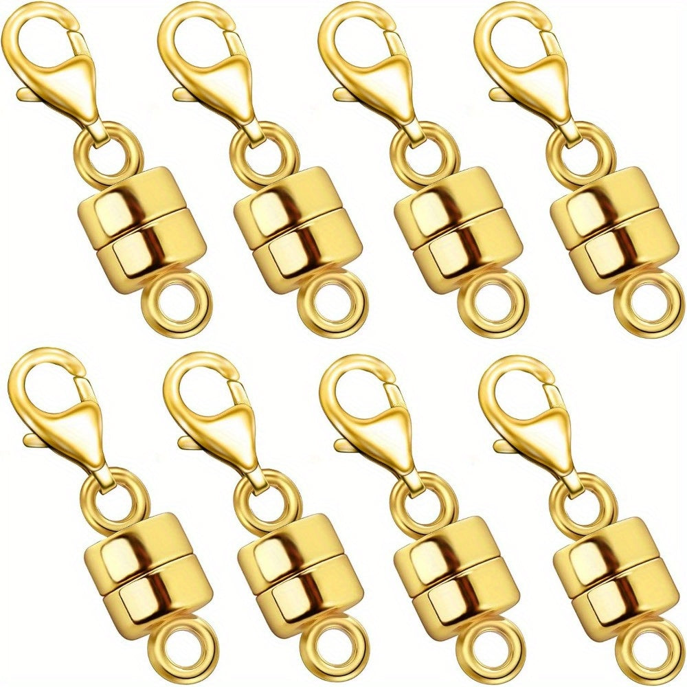 Magnetic Jewelry Clasp Converter Set, 18 Pieces in Golden and Silvery Colors with Lobster Clasps for Compatible Necklace and Bracelet Chains