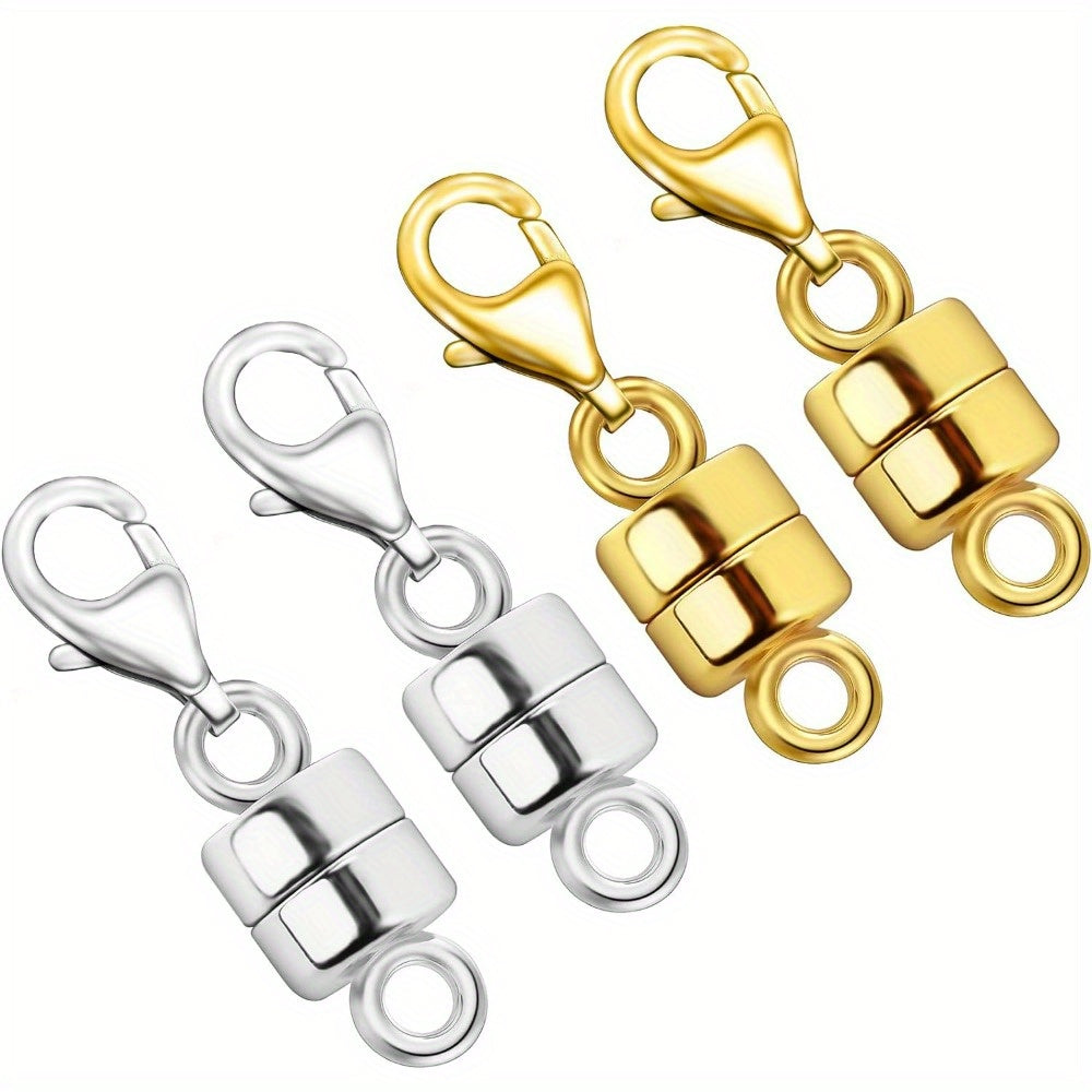 Lobster Clasp Magnetic Necklace Converters for Compatible Bracelet and Necklace Chains, Golden and Silvery Closure Options for Jewelry Customization and Gifts