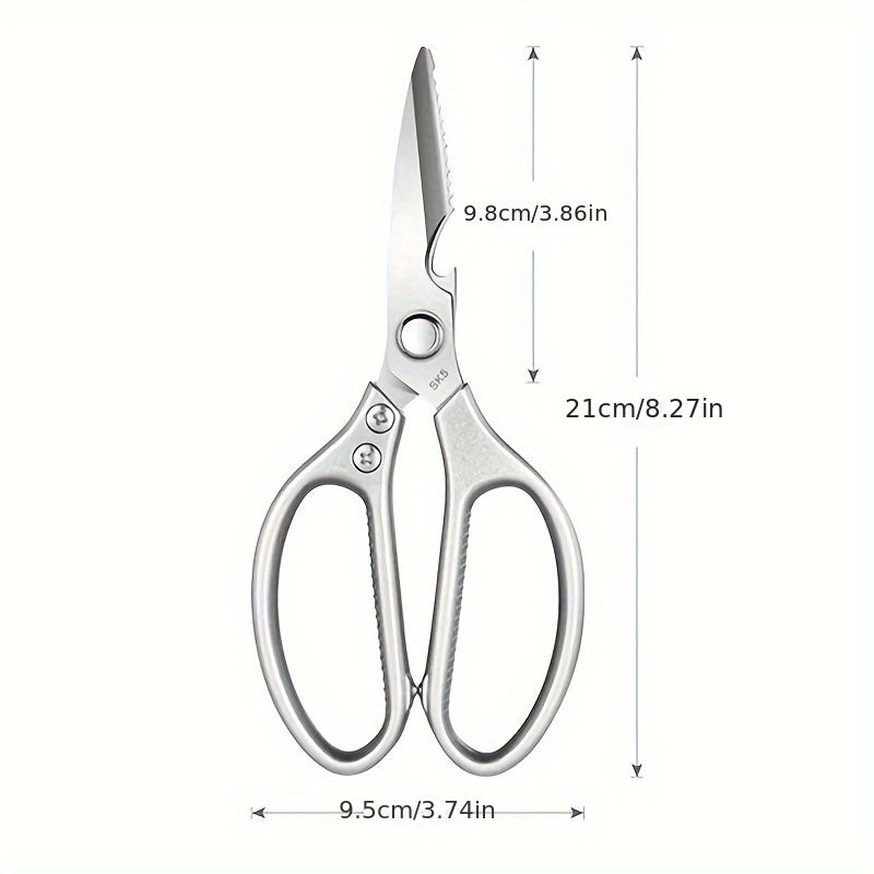 Kitchen Scissors for Meat and Poultry, 1-Pack 304 Stainless Steel Cooking Shears for Chicken and Fish Preparation in Home and Apartment Kitchens