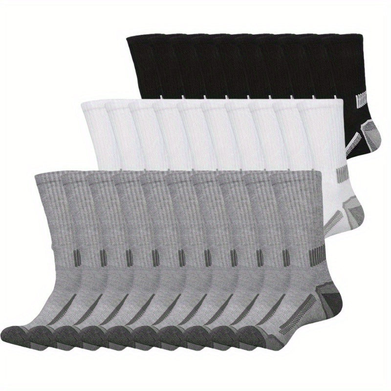 Black Men's Knit Socks 20-Pair Multipack with Smooth Fabric Texture and Solid Color Design, One-Size Label for Fall, Winter, Sports and Everyday Casual Wear