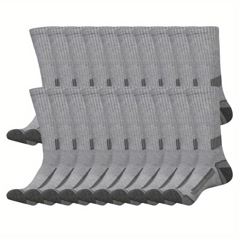 Black Men's Knit Socks 20-Pair Multipack with Smooth Fabric Texture and Solid Color Design, One-Size Label for Fall, Winter, Sports and Everyday Casual Wear