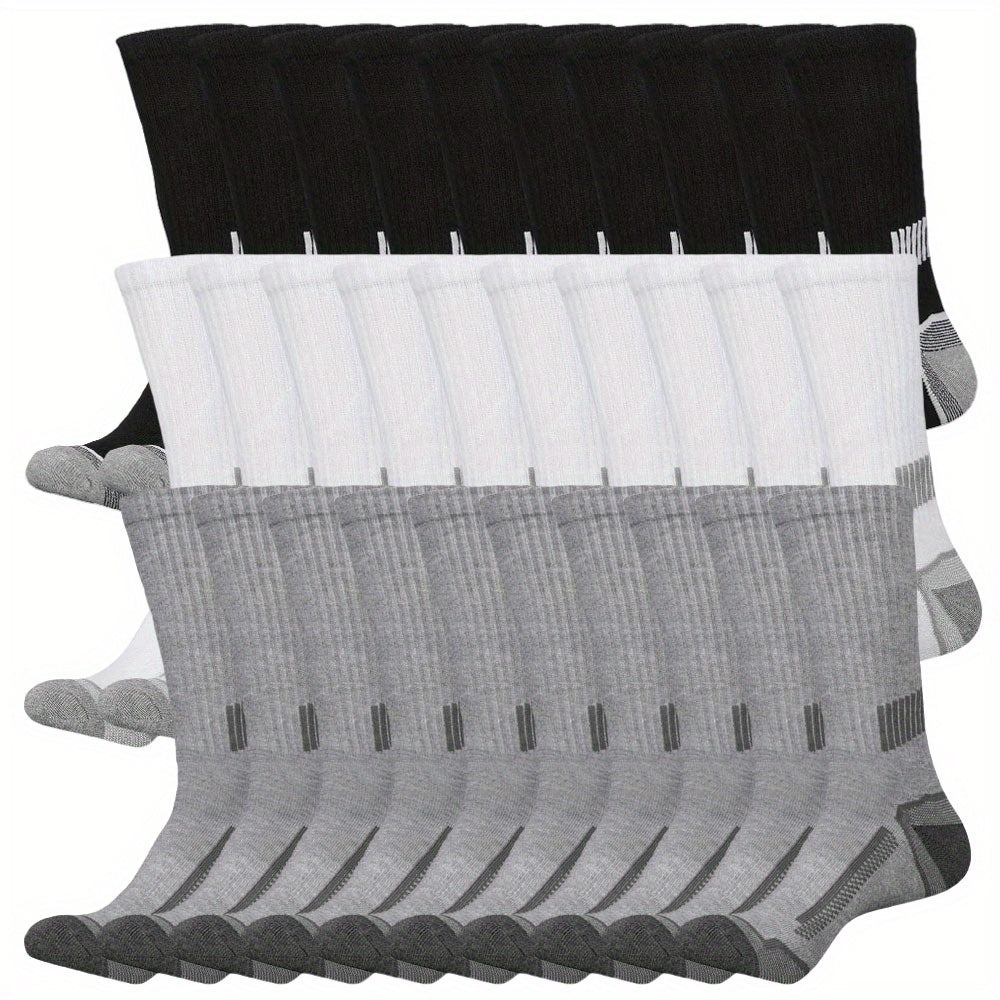 Black Men's Knit Socks 20-Pair Multipack with Smooth Fabric Texture and Solid Color Design, One-Size Label for Fall, Winter, Sports and Everyday Casual Wear