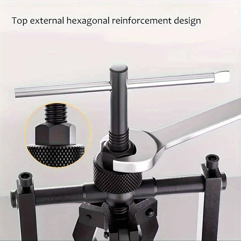 Three-Jaw Gear and Bearing Puller with Reversible Forged Steel Jaws, Black Oxide Finish and Phosphated Drive Screw for Compatible Workshop Removal Tasks