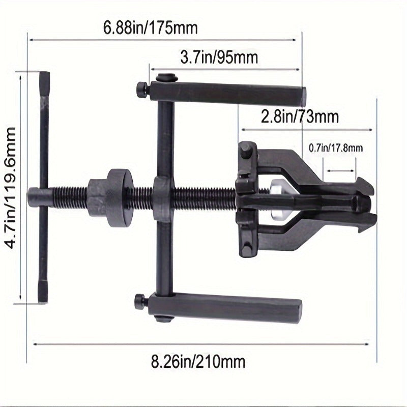 Three-Jaw Gear and Bearing Puller with Reversible Forged Steel Jaws, Black Oxide Finish and Phosphated Drive Screw for Compatible Workshop Removal Tasks