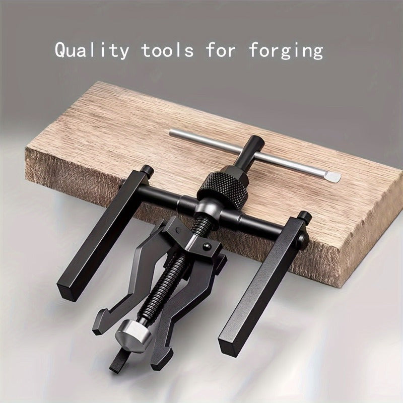 Three-Jaw Gear and Bearing Puller with Reversible Forged Steel Jaws, Black Oxide Finish and Phosphated Drive Screw for Compatible Workshop Removal Tasks