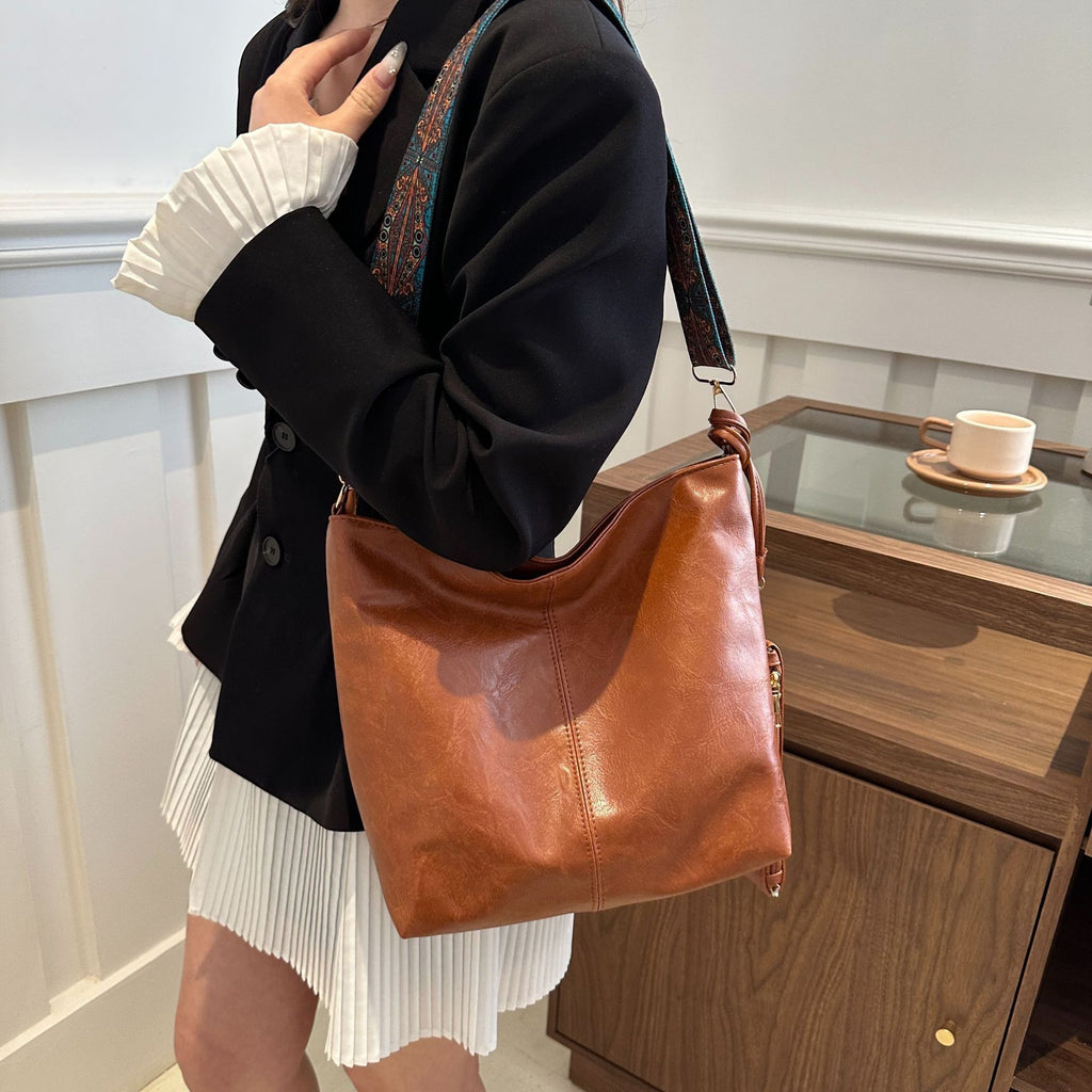 Bohemian Tote Bag Set for Women, 2-Piece Soft Lightweight Handbags with Adjustable Shoulder Strap, Zipper Closure and Polyester Lining for Everyday Outings