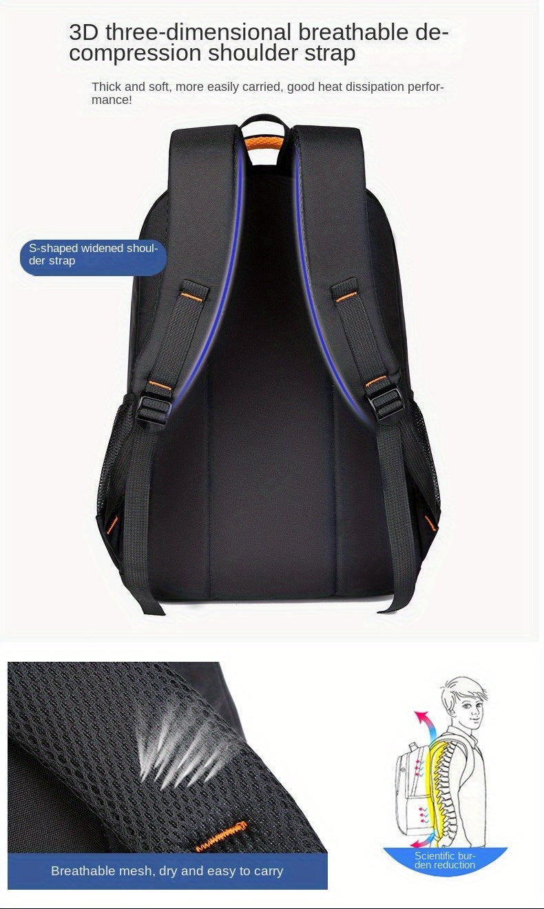 Business Laptop Backpack for Men and Women, Large-Capacity Everyday Bag in Green, Blue, Black or Tangerine for Work Commuting, Travel and Sports