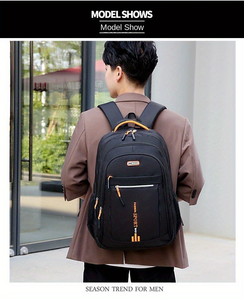 Business Laptop Backpack for Men and Women, Large-Capacity Everyday Bag in Green, Blue, Black or Tangerine for Work Commuting, Travel and Sports