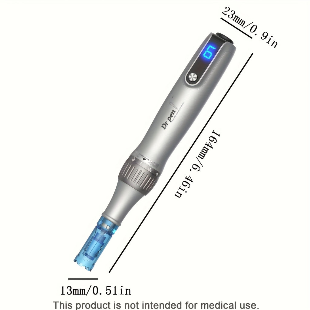 Dr.pen M8S Beauty Pen Kit in Grey with 20 Round Nano Replacement Cartridges, Listed 0.25mm Cartridge Reference for Skin Care Equipment Selection
