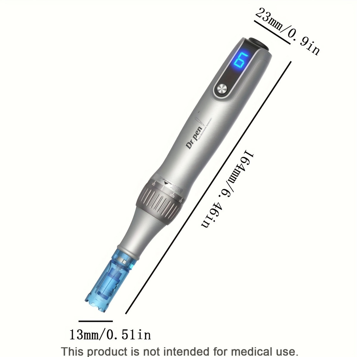 Dr.pen M8S Beauty Pen Kit in Grey with 20 Round Nano Replacement Cartridges, Listed 0.25mm Cartridge Reference for Skin Care Equipment Selection