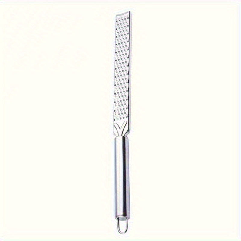 Long-Handle Lemon Zester and Cheese Grater with Listed Stainless Steel Construction, Single Kitchen Tool for Citrus Zest, Chocolate and Cheese Preparation