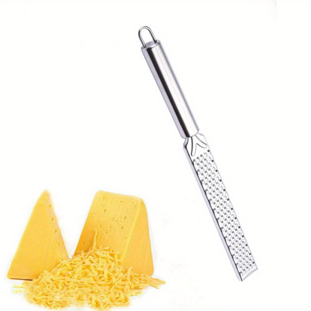 Long-Handle Lemon Zester and Cheese Grater with Listed Stainless Steel Construction, Single Kitchen Tool for Citrus Zest, Chocolate and Cheese Preparation
