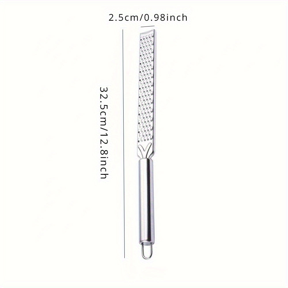Long-Handle Lemon Zester and Cheese Grater with Listed Stainless Steel Construction, Single Kitchen Tool for Citrus Zest, Chocolate and Cheese Preparation