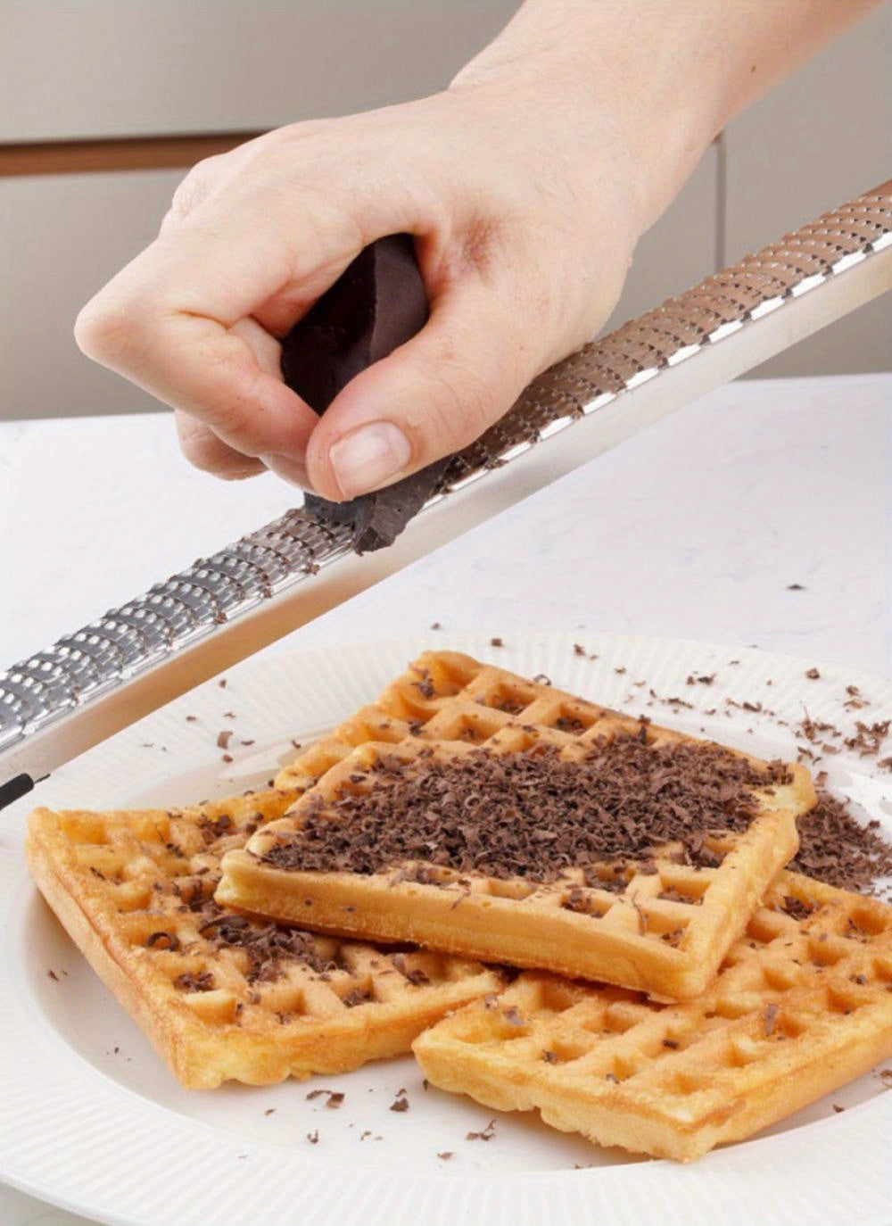 Long-Handle Lemon Zester and Cheese Grater with Listed Stainless Steel Construction, Single Kitchen Tool for Citrus Zest, Chocolate and Cheese Preparation