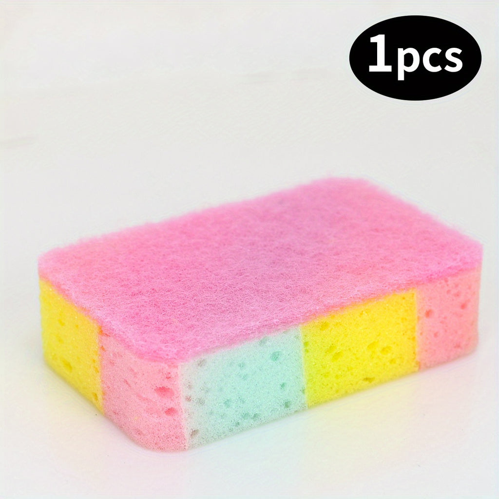 Double-Sided Cleaning Sponge, Single Random-Color Absorbent Sponge Wipe for Compatible Kitchen and Bathroom Surfaces and Everyday Household Cleanup