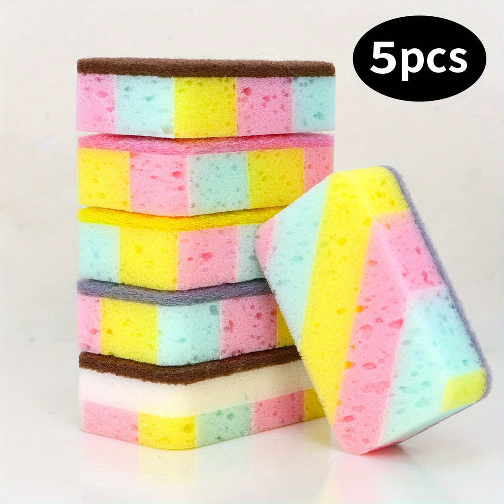 Double-Sided Cleaning Sponge, Single Random-Color Absorbent Sponge Wipe for Compatible Kitchen and Bathroom Surfaces and Everyday Household Cleanup