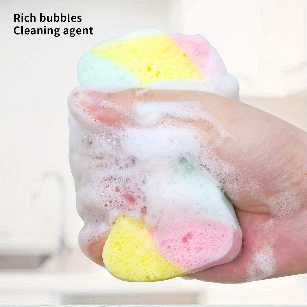 Double-Sided Cleaning Sponge, Single Random-Color Absorbent Sponge Wipe for Compatible Kitchen and Bathroom Surfaces and Everyday Household Cleanup