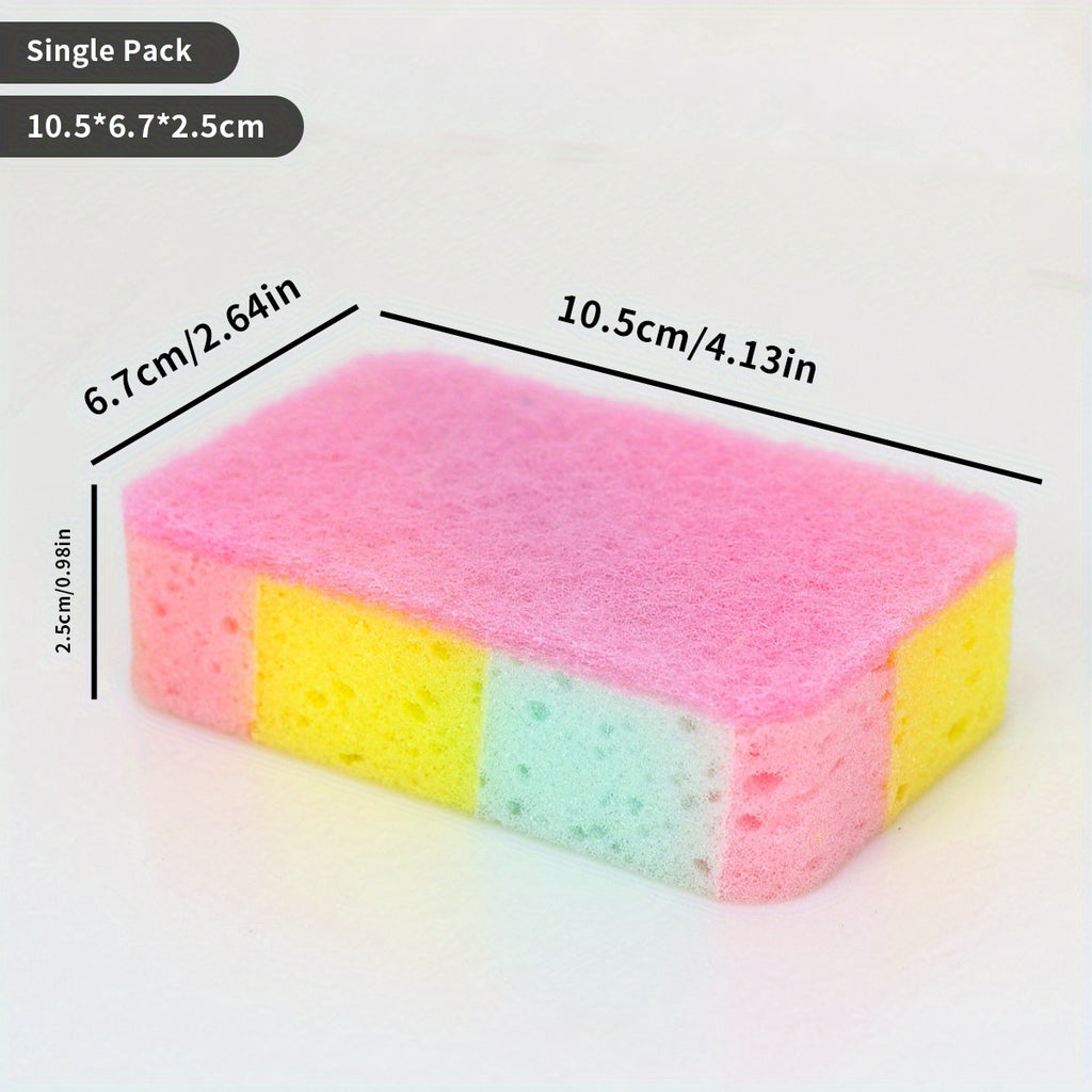 Double-Sided Cleaning Sponge, Single Random-Color Absorbent Sponge Wipe for Compatible Kitchen and Bathroom Surfaces and Everyday Household Cleanup