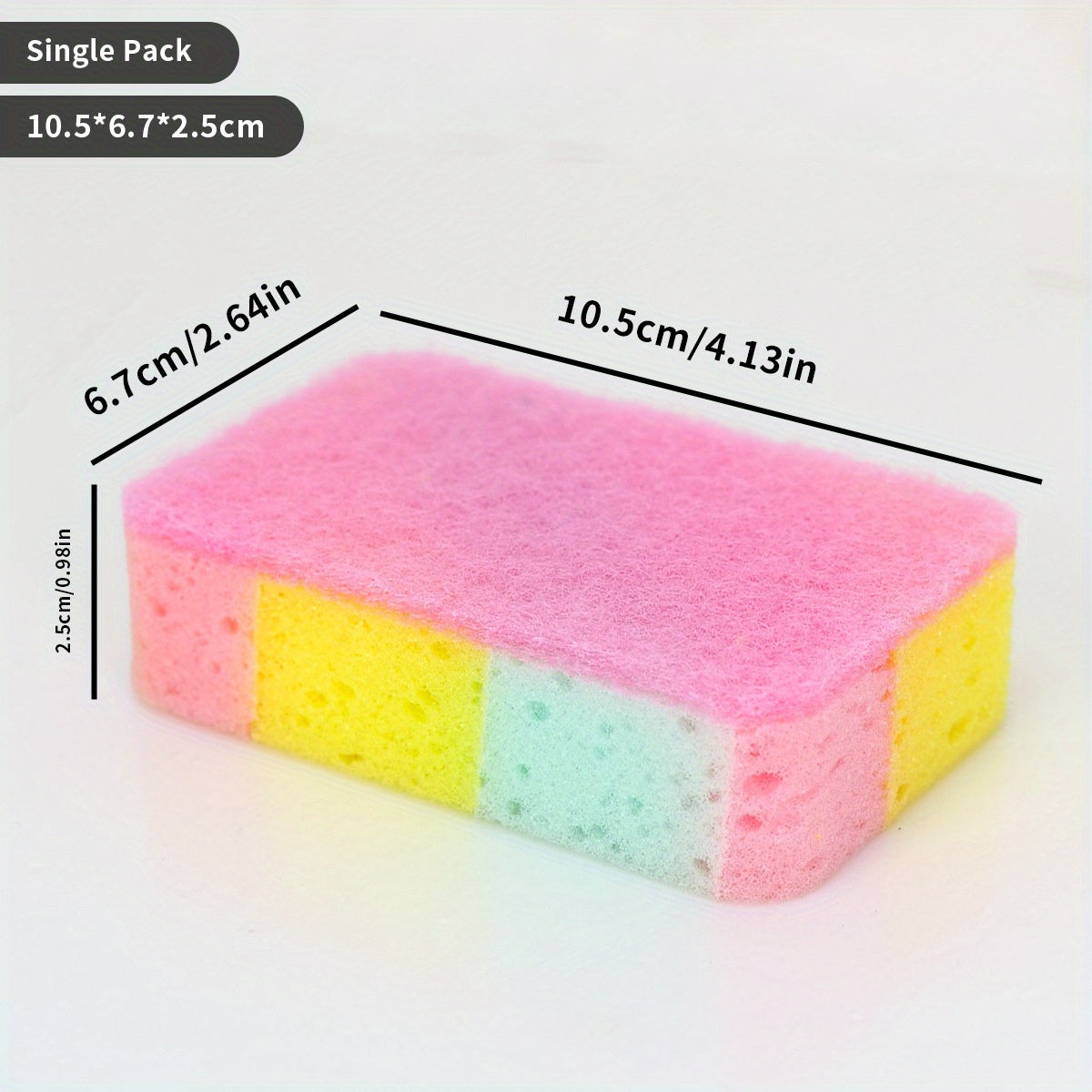 Double-Sided Cleaning Sponge, Single Random-Color Absorbent Sponge Wipe for Compatible Kitchen and Bathroom Surfaces and Everyday Household Cleanup