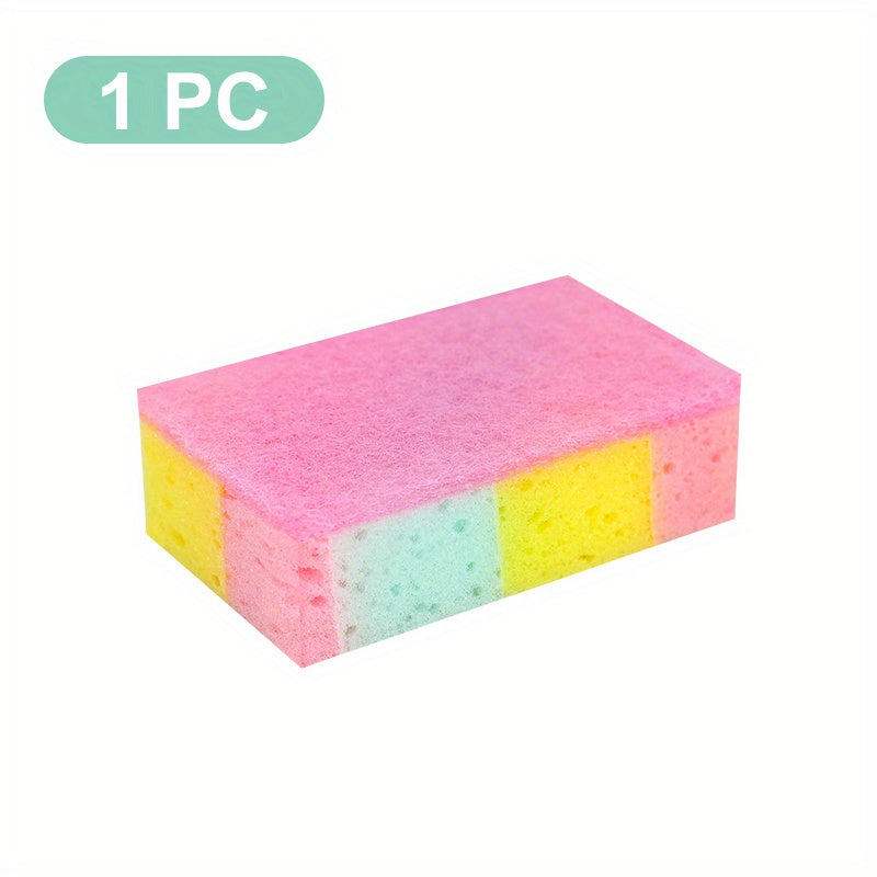 Double-Sided Cleaning Sponge, Single Random-Color Absorbent Sponge Wipe for Compatible Kitchen and Bathroom Surfaces and Everyday Household Cleanup