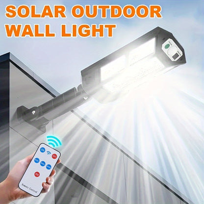 6500K Solar LED Wall Light with Motion Sensor, Remote Control and 3 Lighting Modes, 3000mAh Battery, Black Single or 2-Pack Options for Garden and Yard