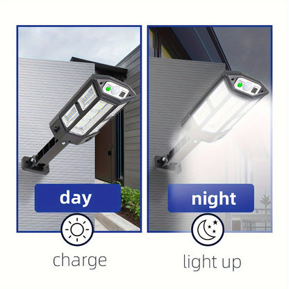 6500K Solar LED Wall Light with Motion Sensor, Remote Control and 3 Lighting Modes, 3000mAh Battery, Black Single or 2-Pack Options for Garden and Yard