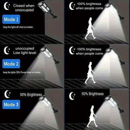6500K Solar LED Wall Light with Motion Sensor, Remote Control and 3 Lighting Modes, 3000mAh Battery, Black Single or 2-Pack Options for Garden and Yard