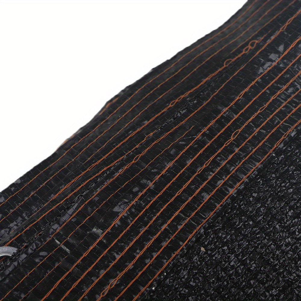 Fence Privacy Screen in Black HDPE Mesh with Listed 6 x 50 Foot Size, Reinforced Edges, Grommets and 50 Cable Ties for Garden and Backyard Screening