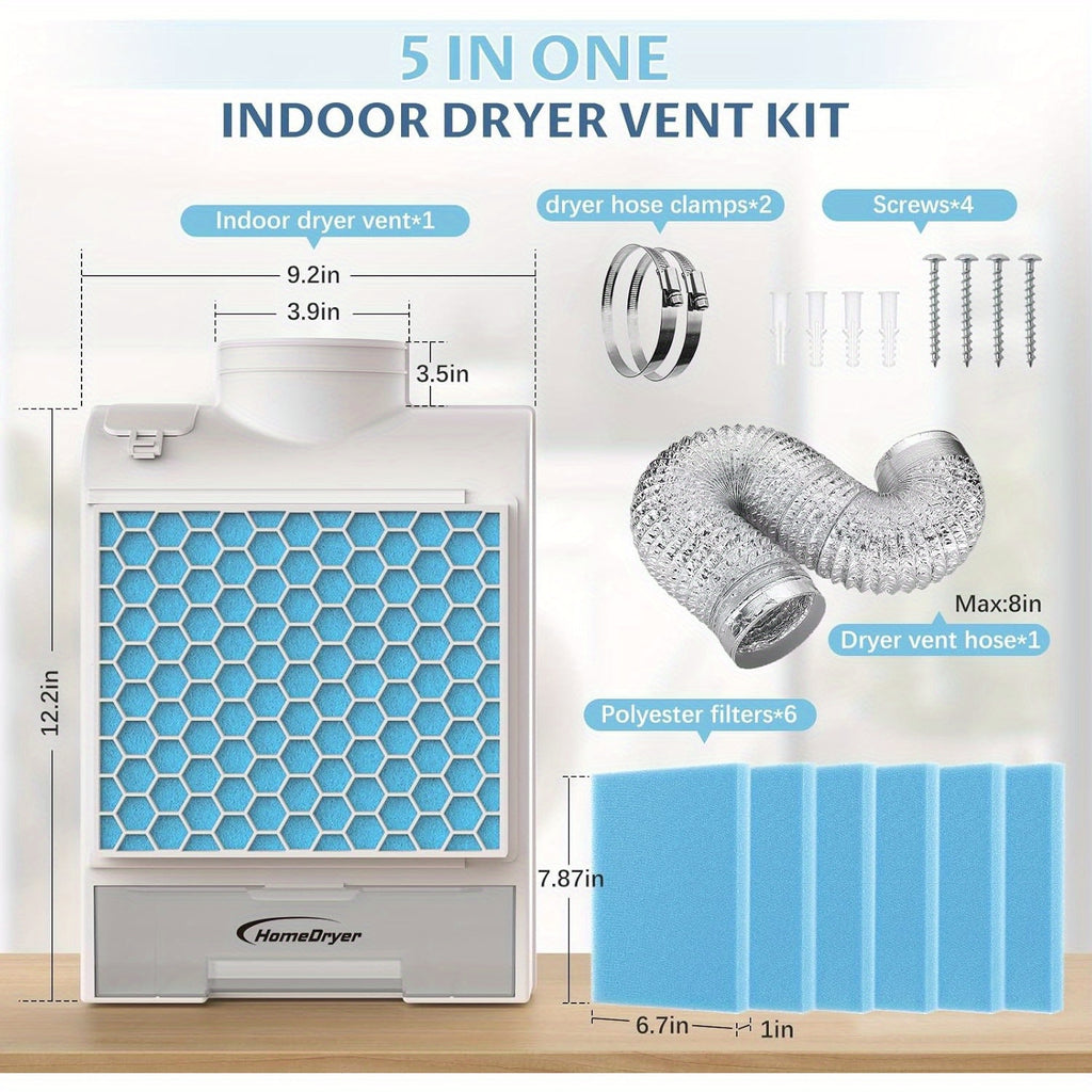 Indoor Dryer Vent Filter Box with Listed Stainless Steel Screen, Polyester Filters and Water Drawer, Indoor Dryer Vent-1 or Grey Options for Electric Dryer Review
