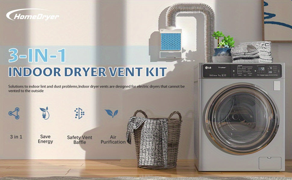 Indoor Dryer Vent Filter Box with Listed Stainless Steel Screen, Polyester Filters and Water Drawer, Indoor Dryer Vent-1 or Grey Options for Electric Dryer Review
