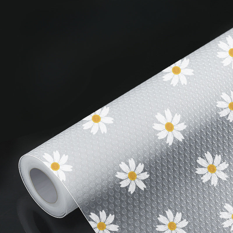 Floral Shelf and Drawer Liner, One Plastic Roll for Decorative Cabinet Organization, Compatible Kitchen Shelves, Refrigerator Surfaces and Household Tables