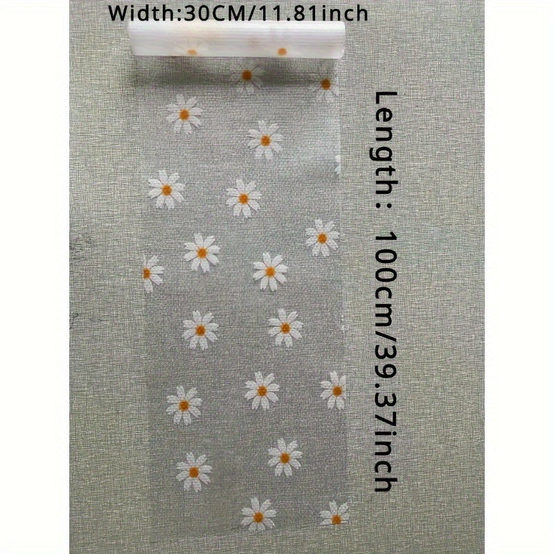 Floral Shelf and Drawer Liner, One Plastic Roll for Decorative Cabinet Organization, Compatible Kitchen Shelves, Refrigerator Surfaces and Household Tables