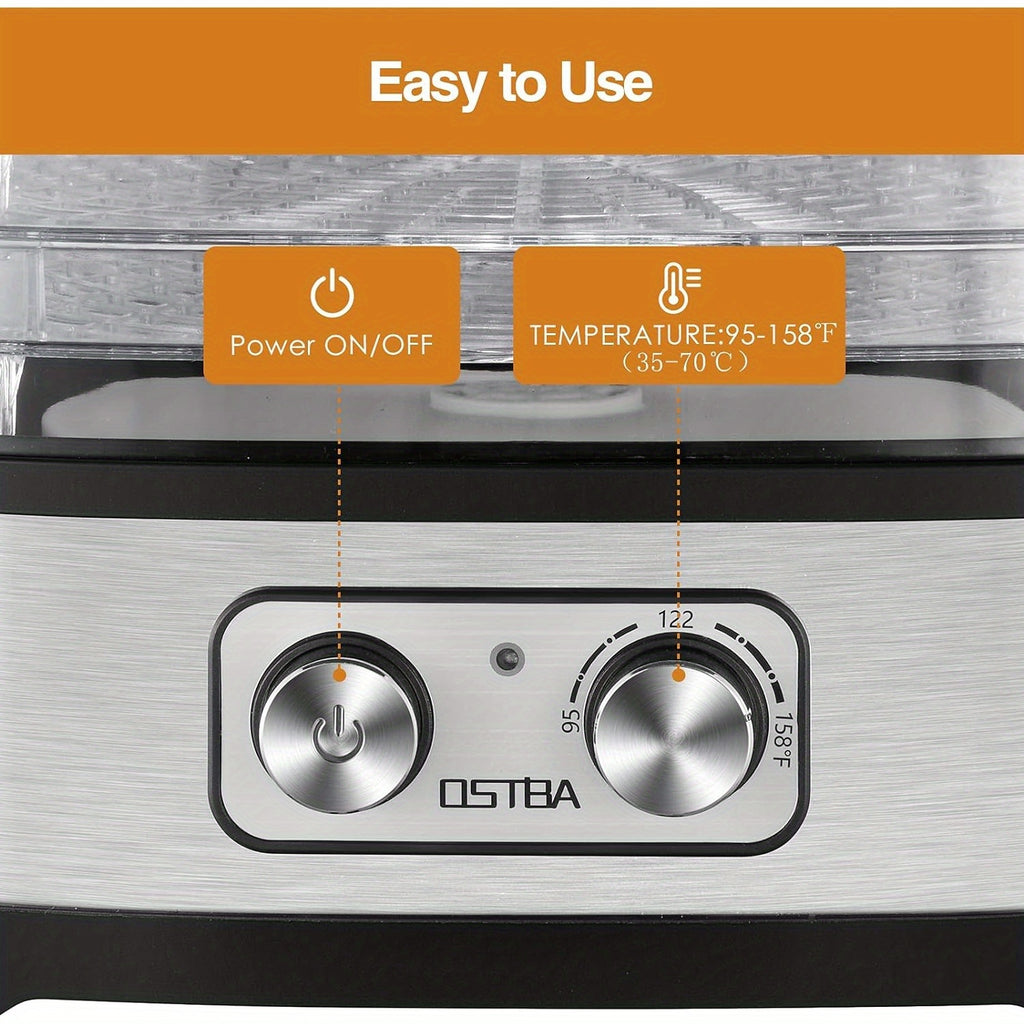 OSTBA Food Dehydrator with Temperature Control and 5 or 8 BPA-Free Tray Options, Electric Food Dryer for Fruit, Herbs, Vegetables and Jerky Projects