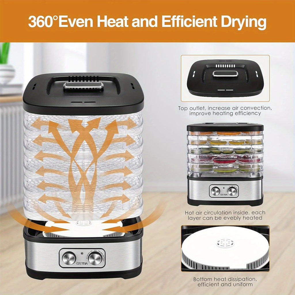 OSTBA Food Dehydrator with Temperature Control and 5 or 8 BPA-Free Tray Options, Electric Food Dryer for Fruit, Herbs, Vegetables and Jerky Projects