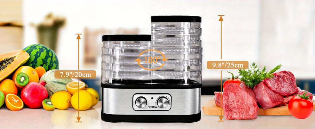 OSTBA Food Dehydrator with Temperature Control and 5 or 8 BPA-Free Tray Options, Electric Food Dryer for Fruit, Herbs, Vegetables and Jerky Projects