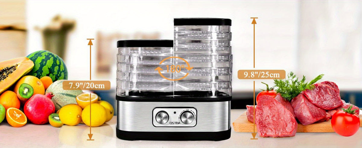OSTBA Food Dehydrator with Temperature Control and 5 or 8 BPA-Free Tray Options, Electric Food Dryer for Fruit, Herbs, Vegetables and Jerky Projects