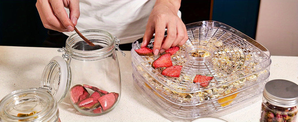 Digital Food Dehydrator by OSTBA with 5 BPA-Free Trays, 95–158°F Temperature Control and 72-Hour Timer for Fruit, Herbs and Homemade Snacks