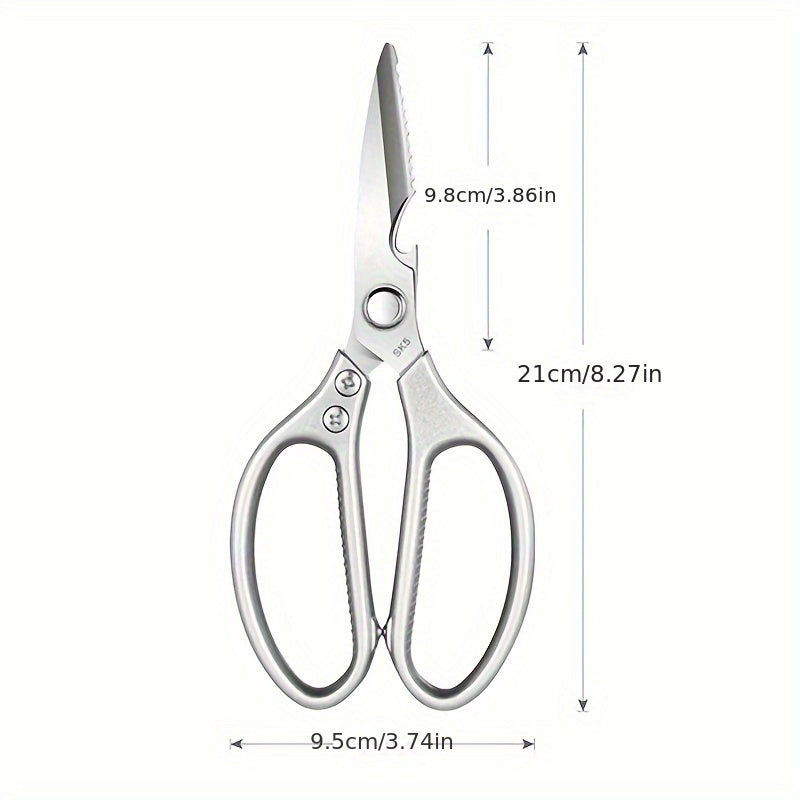 8.5-Inch Kitchen Scissors for Everyday Food Preparation, Cooking Shears with Listed SUS304 Stainless Steel Blades in One- or Two-Pair Options