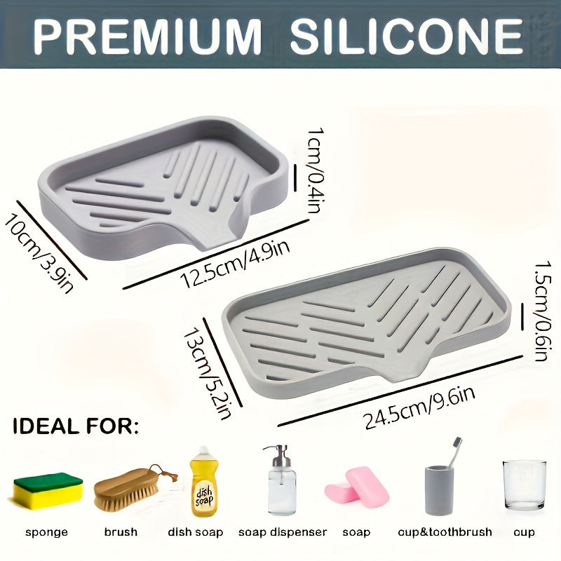 1pc Silicone Kitchen Sink Tray Soap Tray Holder