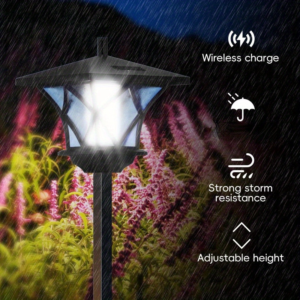 Retro Black Solar Lamp Posts, 2-Pack with Listed 59-Inch Plastic Pole Design for Decorative Garden, Patio, Backyard and Driveway Displays